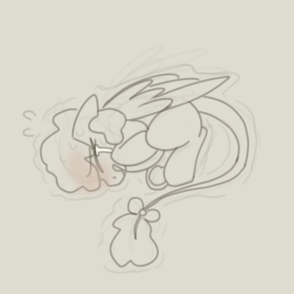 Size: 600x600 | Tagged: safe, artist:puppie, derpibooru import, oc, oc:raevyn, unofficial characters only, pegasus, pony, crying, curled up, female, fetal position, fever, image, mare, png, shaking, sick, sketch, solo, solo female, sweat, upset, vent art