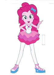 Size: 2560x3600 | Tagged: safe, derpibooru import, editor:cutler1228, pinkie pie, human, equestria girls, g4, clothes, female, image, looking at you, png, rah rah skirt, simple background, skirt, solo, transparent background