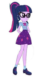 Size: 1600x3000 | Tagged: safe, derpibooru import, edit, edited screencap, editor:cutler1228, screencap, sci-twi, twilight sparkle, equestria girls, g4, glasses, image, not a vector, png, ponytail, simple background, solo, transparent background