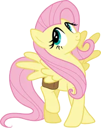 Size: 3000x3787 | Tagged: safe, artist:cloudy glow, derpibooru import, fluttershy, pegasus, g4, bag, happy, image, png, saddle bag, simple background, transparent background, vector