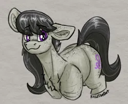 Size: 884x717 | Tagged: safe, artist:reddthebat, derpibooru import, octavia melody, earth pony, pony, g4, body freckles, chest fluff, cute, ear fluff, ear freckles, eyebrows, eyebrows visible through hair, female, freckles, image, looking at you, mare, missing accessory, one ear down, png, signature, smiling, smiling at you, solo, tavibetes