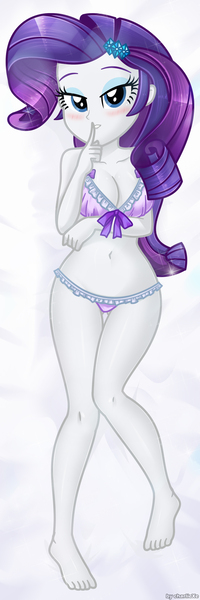 Size: 1417x4252 | Tagged: suggestive, artist:charliexe, ponerpics import, rarity, equestria girls, bikini, breasts, clothes, dakimakura cover, feet, female, image, jpeg, solo, swimsuit