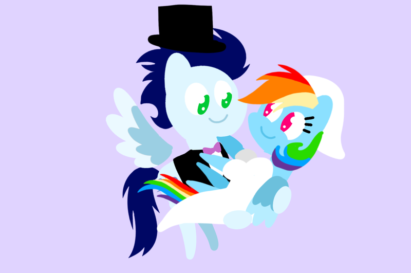 Size: 1935x1285 | Tagged: safe, anonymous artist, derpibooru import, rainbow dash, soarin', pegasus, pony, series:soarindash romantic tales, series:soarindash wedding, g4, bridal carry, bride, carrying, clothes, derpibooru exclusive, dress, female, groom, image, male, mare, marriage, married couple, png, pointy ponies, shipping, soarindash, stallion, straight, tuxedo, wedding dress