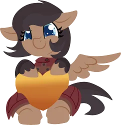 Size: 1946x2010 | Tagged: artist needed, safe, derpibooru import, oc, oc:quillwright, unofficial characters only, pegasus, fallout equestria, clothes, fallout equestria: of shadows, female, image, missing wing, pegasus oc, png, robes, scribe, simple background, sitting, smiling, solo, steel ranger, transparent background, wing out, wings