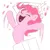 Size: 2048x2048 | Tagged: safe, artist:dulldi, derpibooru import, pinkie pie, surprise, earth pony, pony, g4, bow, box, confetti, doodle, eyes closed, image, minimal coloring, open smile, png, ponk, pony in a box, present