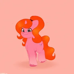 Size: 2480x2480 | Tagged: safe, artist:starburstuwu, derpibooru import, oc, oc:dazha, unofficial characters only, pony, unicorn, adorable face, cute, cute face, cute smile, emanata, female, floating heart, gradient legs, heart, high res, horn, image, jpeg, looking at you, mare, ocbetes, orange background, simple background, smiling, smiling at you, solo, unshorn fetlocks