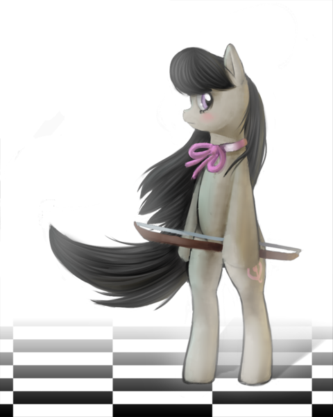 Size: 900x1125 | Tagged: safe, artist:mewball, derpibooru import, octavia melody, g4, bipedal, bow (instrument), bowtie, cello bow, female, image, png, solo