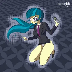 Size: 1920x1920 | Tagged: suggestive, artist:theratedrshimmer, derpibooru import, juniper montage, human, equestria girls, g4, adorasexy, clothes, cute, female, glasses, image, jpeg, junibetes, mobile phone, nokia, panties, phone, secret agent, sexy, solo, suit, underwear