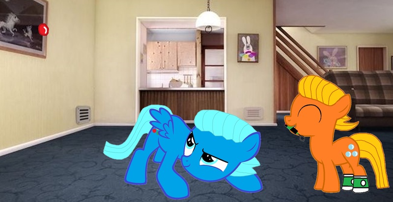 Size: 3149x1625 | Tagged: safe, artist:memeartboi, derpibooru import, ponified, earth pony, pegasus, pony, g4, behaving like a cat, best friends, bff, brothers, cat boy, clothes, colt, darwin watterson, determined, determined look, dining room, dot, duo, duo male, eyes closed, foal, gumball watterson, having fun, image, indoors, jpeg, laser pointer, living room, male, pegasus wings, red dot, siblings, socks, spread wings, standing, the amazing world of gumball, wings