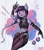 Size: 1757x2000 | Tagged: safe, artist:naet, ponerpics import, oc, oc:indigo night, unofficial characters only, anthro, breasts, clothes, cosplay, costume, female, happy, image, jinx (league of legends), jpeg, league of legends, lined paper, small breasts, solo