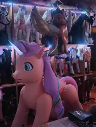 Size: 828x1104 | Tagged: safe, derpibooru import, sunny starscout, alicorn, inflatable pony, pegasus, pony, unicorn, g5, spoiler:g5, bootleg, hongyi, horn, image, inflatable, inflatable toy, jpeg, photo