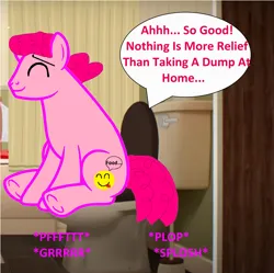 Size: 2512x2504 | Tagged: suggestive, artist:memeartboi, derpibooru import, ponified, earth pony, pony, g4, ahhh, bathroom, big one, buff, but why, eyes closed, father, image, imminent flush, implied farting, implied pooping, indoors, loud, male, massive, muscles, onomatopoeia, png, relaxed, relief, relieved, richard watterson, sitting, sitting on toilet, smiling, solo, solo male, sound effects, speech bubble, stallion, text, the amazing world of gumball, toilet, toilet humor