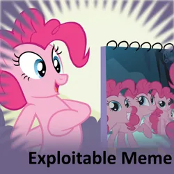 Size: 1024x1024 | Tagged: safe, derpibooru import, pinkie pie, earth pony, pony, derpibooru, g4, exploitable meme, female, image, mare, meme, meta, png, spoiler image, spoilered image joke