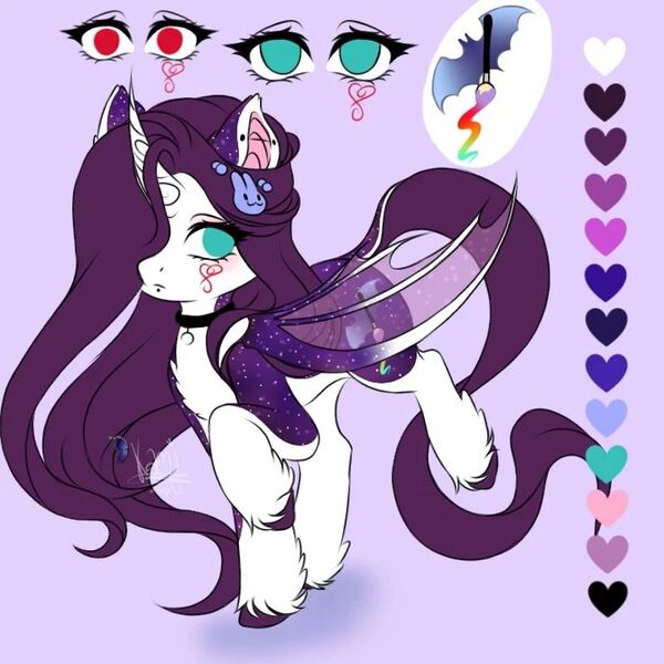 Size: 736x736 | Tagged: safe, artist:kayomii, derpibooru import, oc, unofficial characters only, alicorn, bat pony, bat pony alicorn, pony, bat wings, choker, curved horn, ear piercing, earring, female, horn, image, jewelry, jpeg, mare, piercing, reference sheet, solo, transparent wings, unshorn fetlocks, wings