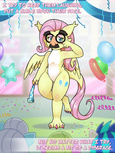 Size: 1500x2000 | Tagged: safe, artist:vavacung, derpibooru import, cup cake, fluttershy, vinyl scratch, anthro, dragon, kobold, comic:kobold twilight, g4, magical mystery cure, balloon, dragonified, female, image, my little pony, pinkie pie's cutie mark, png, species swap, sugarcube corner, swapped cutie marks, what my cutie mark is telling me