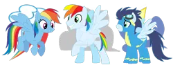 Size: 1024x387 | Tagged: safe, artist:mlpdisneylover, derpibooru import, rainbow dash, soarin', pegasus, pony, female, image, male, mare, offspring, parent:rainbow dash, parent:soarin', parents:soarindash, png, shipping, simple background, soarindash, stallion, straight, transparent background