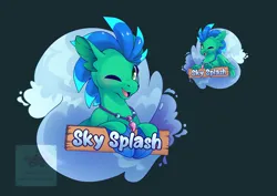 Size: 7014x4962 | Tagged: safe, artist:cutepencilcase, derpibooru import, oc, oc:sky splash, unofficial characters only, hippogriff, seapony (g4), image, png, solo, watermark