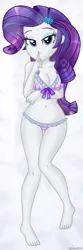 Size: 595x1786 | Tagged: suggestive, artist:charliexe, rarity, equestria girls, g4, barefoot, bedroom eyes, belly, belly button, body pillow, body pillow design, bra, breasts, clothes, cute, feet, female, grin, image, jpeg, lingerie, lip bite, panties, pink underwear, raribetes, sexy, shhh, smiling, solo, solo female, sultry pose, underwear