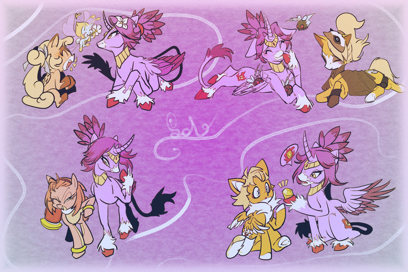 Size: 2048x1365 | Tagged: safe, artist:llsolll, derpibooru import, ponified, alicorn, breezie, earth pony, pegasus, pony, amy rose, blaze the cat, cheese the chao, cream the rabbit, cutie mark, hammer, image, jpeg, miles "tails" prower, sonic the hedgehog (series), whisper the wolf