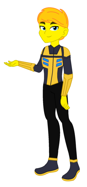 Size: 770x1658 | Tagged: safe, artist:robertsonskywa1, derpibooru import, equestria girls, g4, b-127, bumblebee (transformers), clothes, equestria girls-ified, image, male, photo, png, simple background, solo, solo male, transformers, transformers one, transparent background