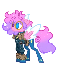 Size: 1727x1948 | Tagged: safe, artist:ccrystalonyxx, derpibooru import, oc, oc:cherry blossom, unofficial characters only, pegasus, pony, bomber jacket, clothes, commission, female, glasses, heterochromia, image, jacket, mare, pegasus oc, png, solo, uniform, wings, wonderbolts uniform