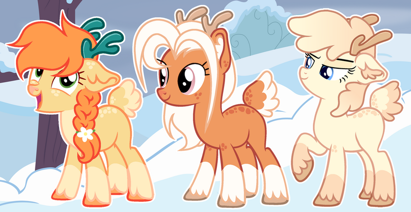 Size: 1280x660 | Tagged: safe, artist:vi45, derpibooru import, oc, unofficial characters only, deer, reindeer, female, image, png, quadrupedal