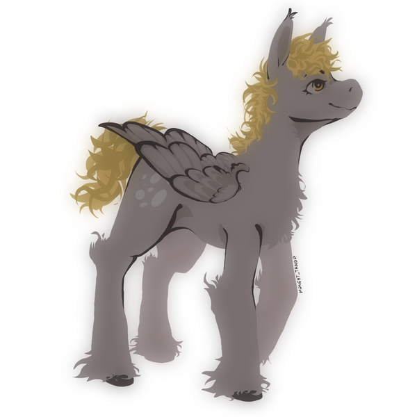 Size: 2285x2285 | Tagged: safe, artist:mdnght-thndr, derpibooru import, derpy hooves, pegasus, pony, g4, female, image, mare, png, signature, simple background, solo, unshorn fetlocks, white background