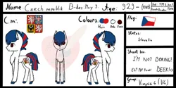 Size: 750x375 | Tagged: safe, artist:creampaint12, derpibooru import, ponified, pony, czech republic, image, jpeg, nation ponies, reference sheet, solo