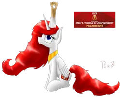 Size: 1546x1250 | Tagged: safe, artist:p0nfir3, derpibooru import, oc, oc:poland, ponified, pony, 2014, image, nation ponies, old art, png, poland, simple background, solo, sports, transparent background, trophy, volleyball