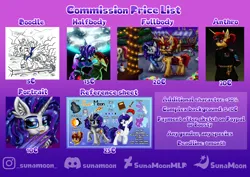 Size: 4600x3250 | Tagged: safe, artist:sunamoonmlp, derpibooru import, oc, oc:sunamoon, alicorn, anthro, earth pony, pegasus, pony, unicorn, g4, any gender, any species, bust, community related, cute, derpibooru exclusive, doodle, female, full body, half body, horn, image, male, mare, pfp, png, portrait, price list, price sheet, prices, reference sheet, stallion, wings