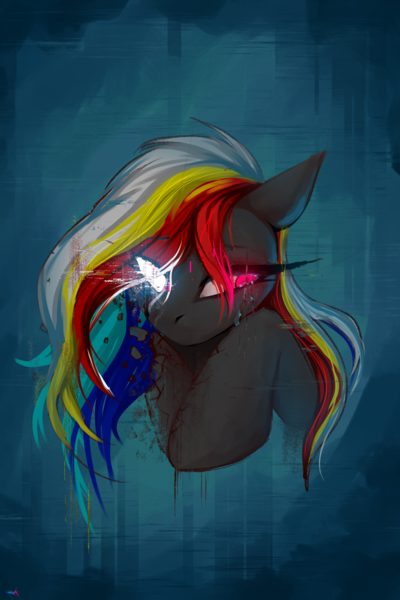 Size: 2000x3000 | Tagged: safe, artist:darky_wings, derpibooru import, oc, oc:darky wings, unofficial characters only, pegasus, pony, crying, error, female, glitch, glitch art, image, png, sad, sketch, teary eyes