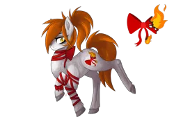 Size: 1499x1076 | Tagged: safe, artist:av, derpibooru import, oc, unofficial characters only, earth pony, pony, cutie mark, image, orange hair, orange mane, png, ribbon, shading, simple background, transparent background, white coat, yellow eyes