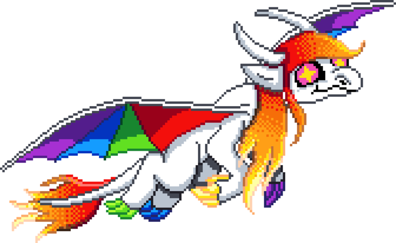 Size: 1008x618 | Tagged: safe, artist:lilou41, derpibooru import, oc, oc:nova (lilou41), unofficial characters only, dragon, digital art, dragoness, dragonified, female, image, looking at you, manepxls, pixel art, png, pxls.space, simple background, smiling, solo, species swap, spread wings, transparent background, wings