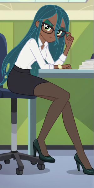 Size: 600x1200 | Tagged: artist needed, safe, derpibooru import, queen chrysalis, human, g4, /mlp/, 4chan, clothes, glasses, high heels, humanized, image, office worker, png, shoes, watch