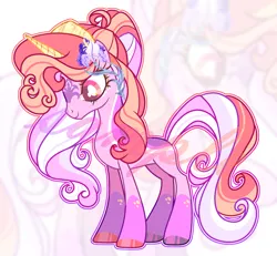 Size: 3735x3455 | Tagged: safe, artist:anno酱w, derpibooru import, oc, unofficial characters only, pony, unicorn, base used, flower, flower in hair, headband, horn, image, magical lesbian spawn, offspring, outline, parent:fleur-de-lis, parent:luster dawn, png, ponytail, simple background, smiling, solo, watermark, white background