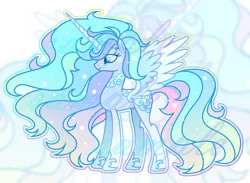 Size: 4124x3012 | Tagged: safe, artist:anno酱w, derpibooru import, oc, unofficial characters only, alicorn, pony, adoptable, adopted offspring, base used, cloud, hoof shoes, horn, image, magical lesbian spawn, offspring, parent:princess celestia, parent:rainbow dash, png, simple background, solo, watermark, white background, wings