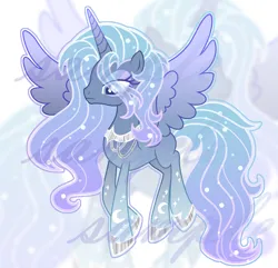 Size: 2088x2014 | Tagged: safe, artist:anno酱w, derpibooru import, oc, unofficial characters only, alicorn, pony, adoptable, adopted offspring, base used, ethereal mane, eyelashes, eyeshadow, flying, hoof shoes, horn, image, jewelry, magical lesbian spawn, makeup, necklace, offspring, outline, parent:princess luna, parent:trixie, parents:luxie, png, princess, solo, spread wings, starry mane, watermark, wings, zoom layer