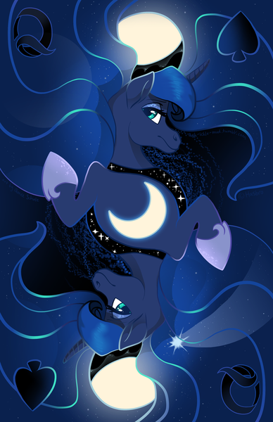 Size: 1280x1979 | Tagged: safe, artist:aim-mod, artist:jitterladybug, derpibooru import, part of a set, princess luna, alicorn, pony, female, image, mare, playing card, png, solo