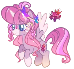 Size: 2086x1924 | Tagged: safe, artist:anno酱w, derpibooru import, oc, unofficial characters only, alicorn, butterfly, insect, pony, adoptable, ahoge, base used, body markings, cutie mark, facial markings, flying, gem, gemstones, halo, image, magical lesbian spawn, offspring, parent:fluttershy, parent:twilight sparkle, pearl, png, simple background, solo, transparent background