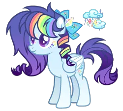 Size: 2432x2186 | Tagged: safe, artist:anno酱w, derpibooru import, oc, unofficial characters only, pegasus, pony, adoptable, base used, bow, bowtie, cutie mark, facial markings, gem, gemstones, image, magical lesbian spawn, offspring, parent:rainbow dash, parent:rarity, png, rainbow, simple background, solo, transparent background