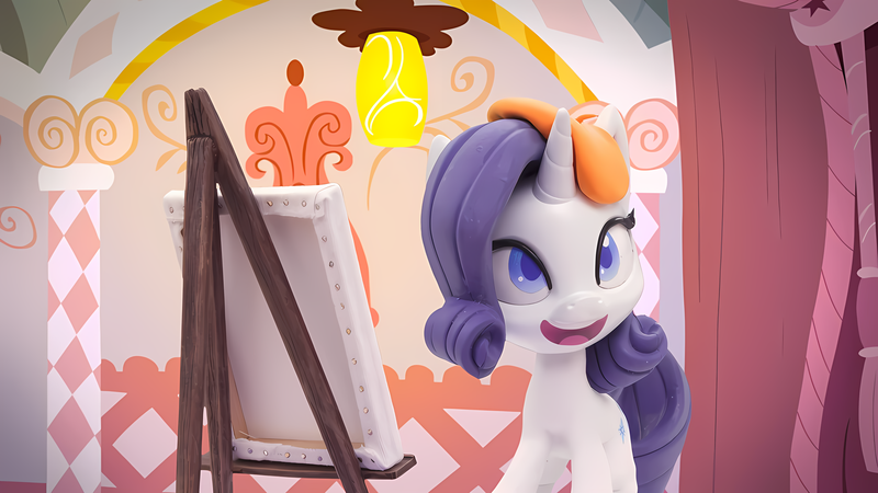 Size: 4096x2304 | Tagged: safe, derpibooru import, screencap, rarity, pony, unicorn, g4, my little pony: pony life, my little pony: stop motion short, cute, horn, image, png, smiling