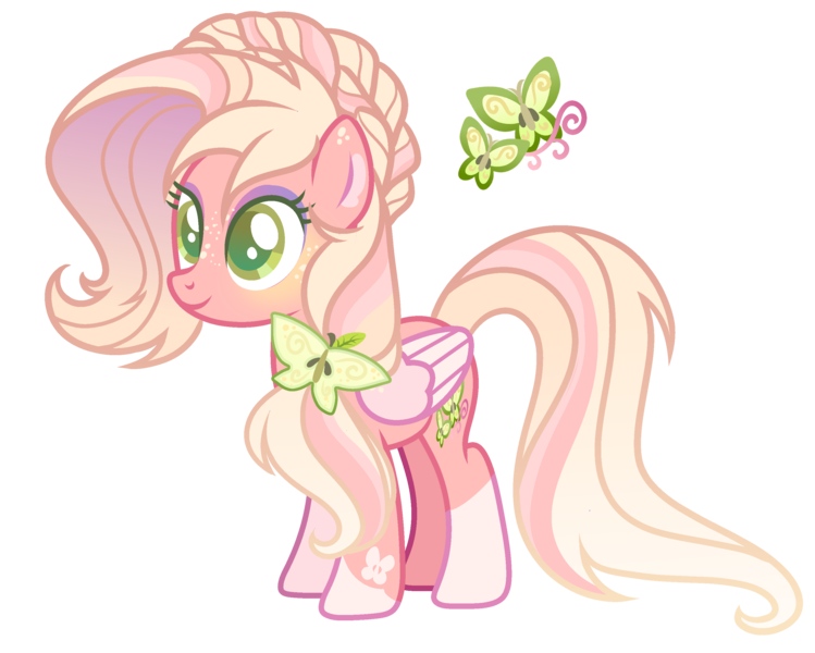 Size: 2912x2332 | Tagged: safe, artist:anno酱w, derpibooru import, oc, unofficial characters only, butterfly, insect, moth, pegasus, pony, adoptable, base used, body markings, bow, cutie mark, eyelashes, eyeshadow, freckles, hair bow, hair bun, image, magical lesbian spawn, makeup, offspring, parent:applejack, parent:fluttershy, png, simple background, solo, transparent background