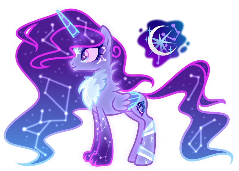 Size: 3177x2271 | Tagged: safe, artist:anno酱w, derpibooru import, oc, unofficial characters only, alicorn, original species, adoptable, base used, cutie mark, ethereal mane, facial markings, fluffy, image, magical lesbian spawn, offspring, parent:princess luna, parent:ursa minor, paws, png, simple background, solo, starry hair, starry mane, starry tail, stars, tail, transparent background