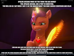 Size: 666x500 | Tagged: safe, derpibooru import, screencap, sunny starscout, alicorn, g5, my little pony: a new generation, my little pony: make your mark, image, jpeg, meme, my little pony: make your mark chapter 6, race swap, roots of all evil, sunnycorn, thomas and friends