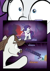 Size: 1920x2715 | Tagged: safe, artist:alexdti, derpibooru import, hondo flanks, rarity, pony, unicorn, comic:how we met, comic:how we met (italian), g4, comic, eyes closed, female, filly, filly rarity, foal, horn, image, italian, open mouth, png, running, younger