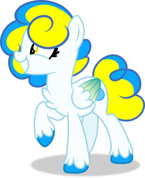 Size: 2899x3548 | Tagged: safe, artist:nearby_gazelle_6570, derpibooru import, oc, oc:bubble pop, unofficial characters only, pegasus, chest fluff, folded wings, image, png, show accurate, simple background, solo, transparent background, two toned hair, unshorn fetlocks, wing gradient, wings