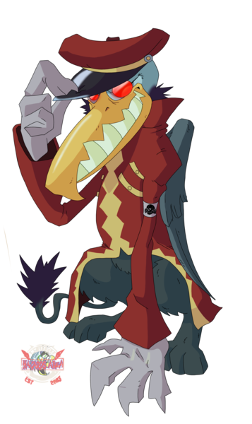 Size: 3127x5257 | Tagged: safe, artist:jawslocks03, derpibooru import, oc, oc:vlad vont gilmore, gryphon, armband, character render, clothes, coat, deaths head, evil grin, gloves, grin, image, military cap, mlha, my little hazards area, nazi, nazi armband, parody, png, red glasses, smiling, white gloves