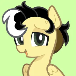 Size: 5000x5000 | Tagged: safe, artist:pilesofmiles, derpibooru import, oc, oc:alice azalea, unofficial characters only, pegasus, pony, g4, eyebrows, green background, green eyes, icon, image, lidded eyes, open mouth, png, simple background, skunk stripe