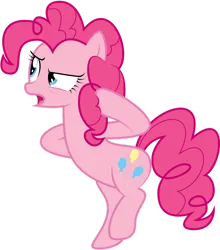 Size: 1024x1165 | Tagged: safe, artist:omniferious, derpibooru import, pinkie pie, earth pony, pony, g4, putting your hoof down, bipedal, image, my little pony, open mouth, png, simple background, solo, transparent background, vector