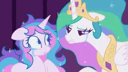 Size: 800x450 | Tagged: safe, anonymous artist, derpibooru import, princess celestia, star dreams, alicorn, unicorn, g4, crying, dialogue in the description, female, horn, image, injured, mother and child, mother and daughter, parent:princess celestia, png, sad, show accurate